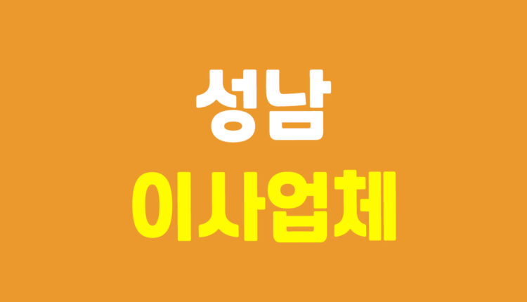 성남 이사업체 추천